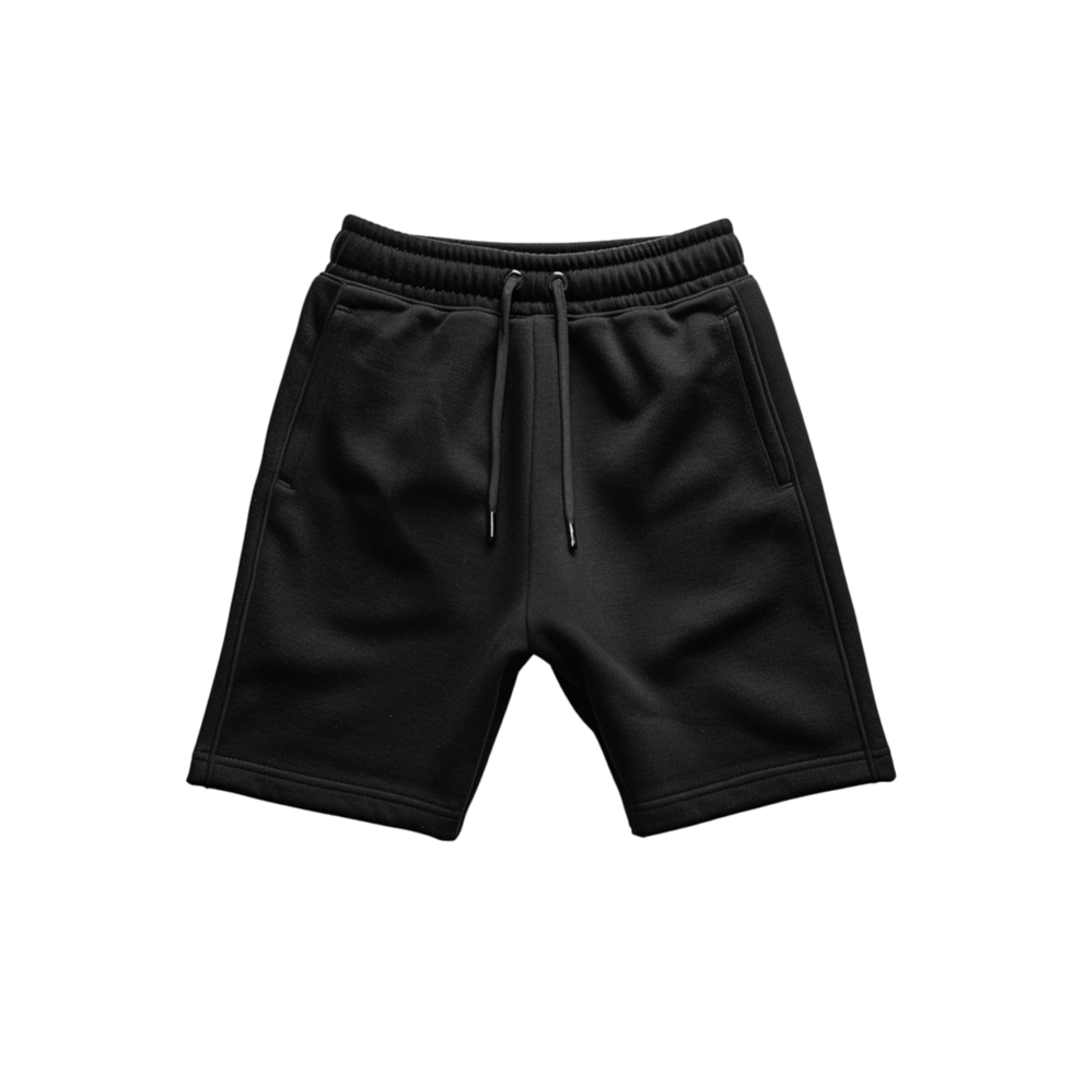 black drawstring sweat shorts isolated on white background free png